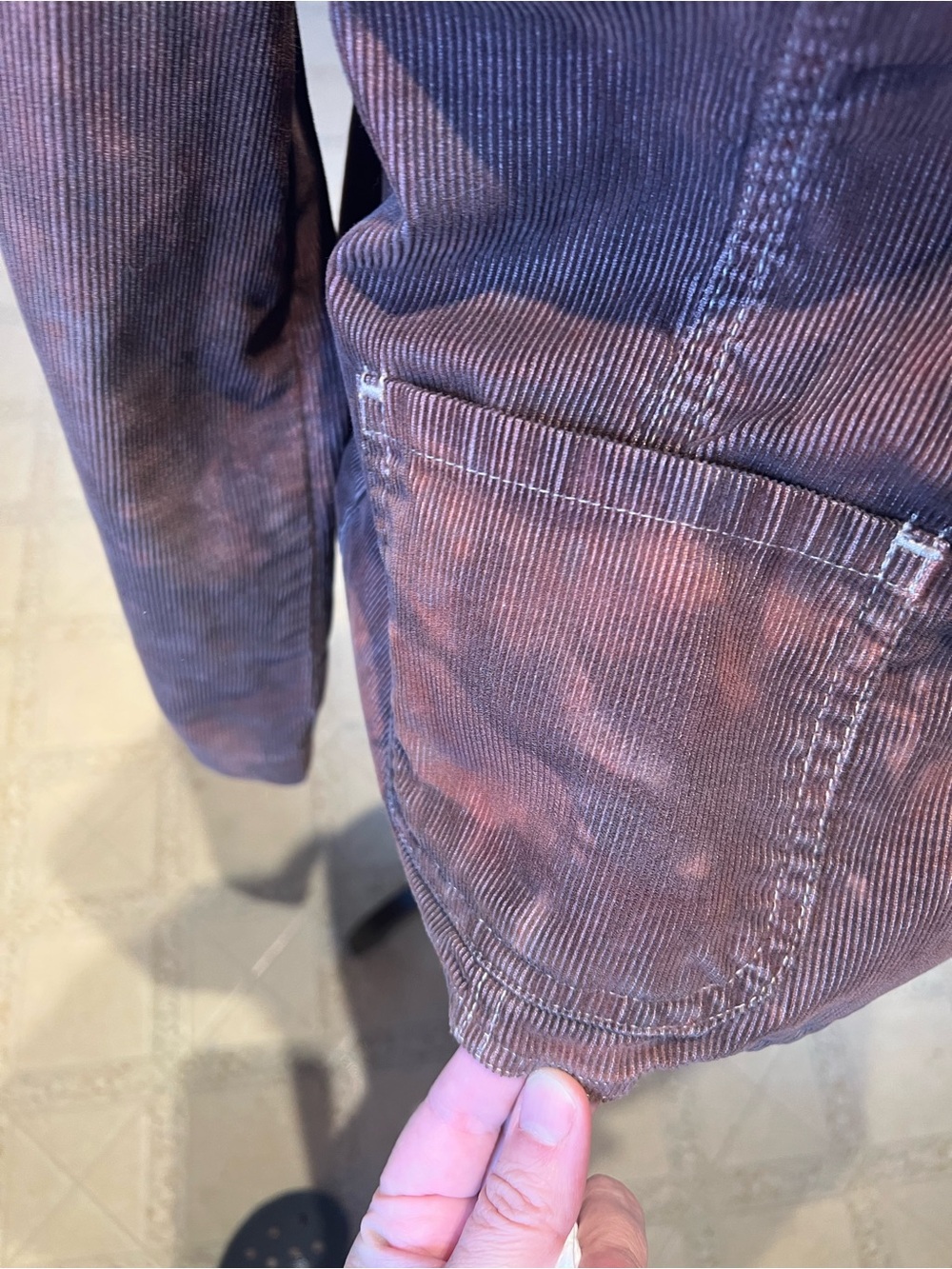 Old Navy brown subtle tie dyed corduroy jacket - Picture 4 of 5